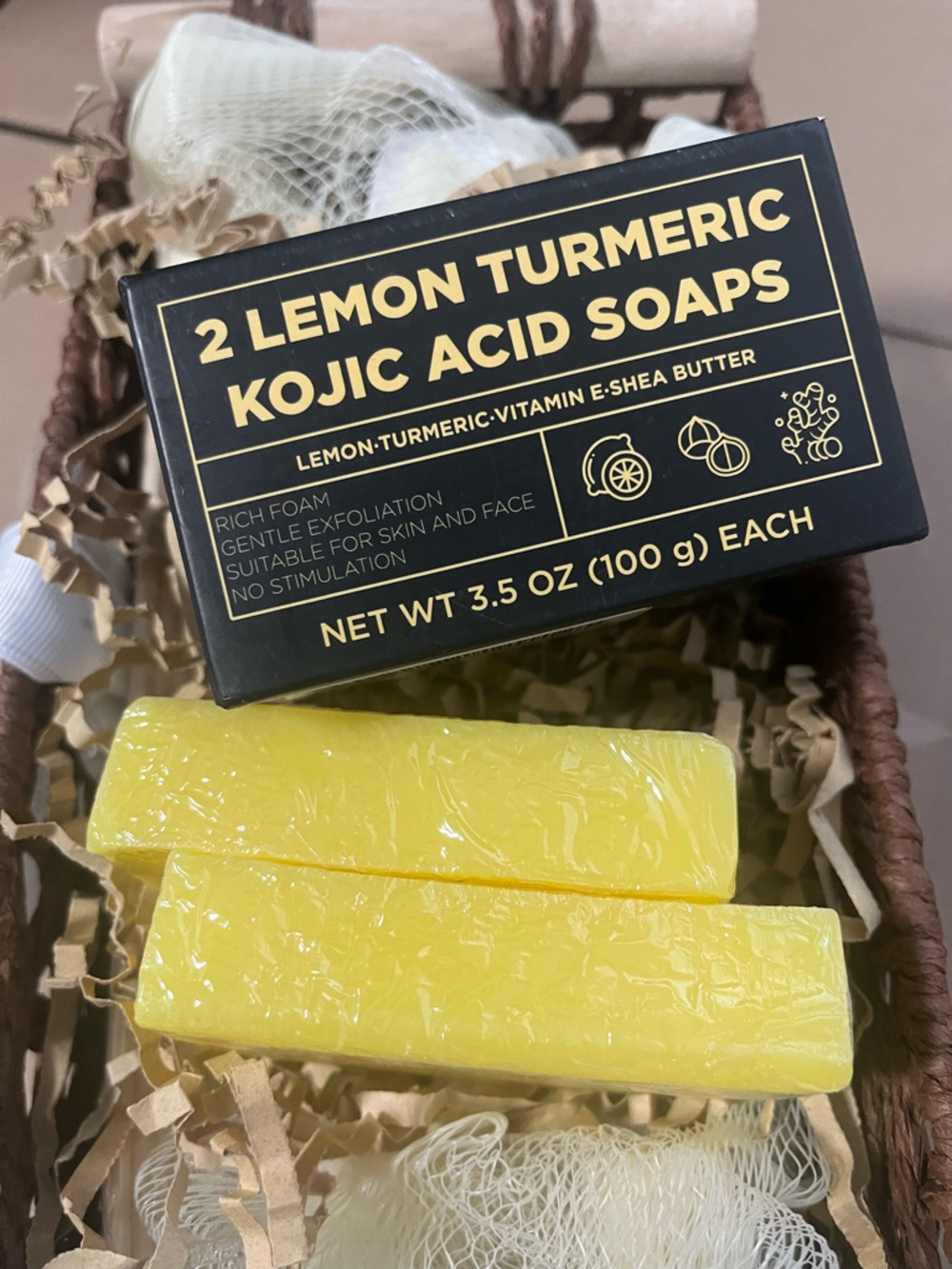40. 2 Lemon Kojic Acid Soap - Yellow Brightening Bar